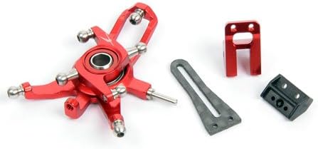 Xtreme Alumium swash plate VER. 2 Combo w/ carbon fiber AR bracket Red (Blade 130X)