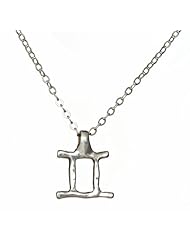 Gemini Zodiac Necklace - Roman Numeral II (Sterling Silver)