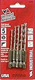 BOSCH TOOL 13135 5 PC. HIGH SPEED STEEL DRILL BIT SET WITH 1/4 HEX SHANK