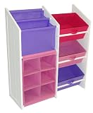 Kids Super Storage W/3 Pastel Bins, Book Holder & 6 Slot Cubby