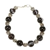 Handmade Sardonyx Agate Bracelet With Silver Floral Beads