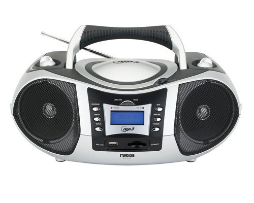 NAXA NX-250 Portable AM FM Radio USB Port MP3 CD Player Boombox Stereo