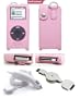 Pink Leather Case for Apple Ipod Nano + Car Charger for Apple Ipod Nano + Data Cable for Apple Ipod Nano