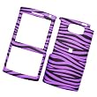 Samsung EPIX i907 AT&T Rubberized Snap-on Protector Hard Case Image Cover "Black & Purple Zebra" Design