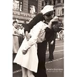 Kissing On VJ Day (Sailor and Nurse) Framed Art Poster Print - 24 X 36 by Adam Hersh Posters