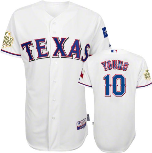 Michael Young Jersey: Texas Rangers #10 Home White Authentic Cool Baseâ