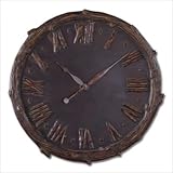 Uttermost 06826 Alder - Clock, Dark Wood Tone with Light Undertone and Burnished Finish