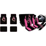Buy 15pc Love Story Combo Seat Cover Set with Front Seat Covers, Head Rest Covers,... by UNIQUE AUTOMOTIVE ACCESSORIES