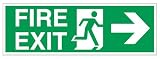 Stewart Superior Sign Fire Exit Arrow Right 450x150mm PVC Ref SP121PVC