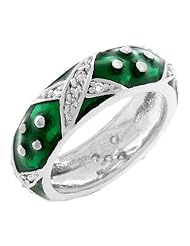 Marbled Forest Green Enamel Ring