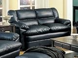 Harper Loveseat in Black Leather by Coaster Furniture