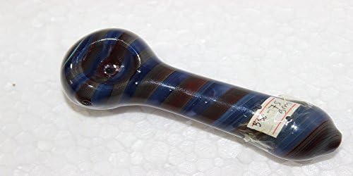 4" Spoon Shaped Color Changing Striped Art Incense Holder Pipe