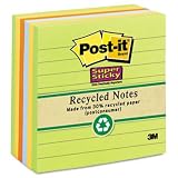 New-Post-it Notes Super Sticky 6756SSNRP - Farmer's Market Super Sticky Notes, Lined, 4 x 4, 6 90-Sheet Pads/Pack - MMM6756SSNRP