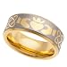 7MM Celtic Irish Claddagh Tungsten Carbide Ring Wedding Band 14K Gold plated