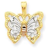 14k Tri-Color Gold Butterfly Charm