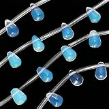 Opalite Moonstone Glass 8mm Small Teardrop Beads (30)