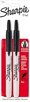Sharpie Retractable Fine Point Permanent Markers, 2 Black Markers(32724PP)