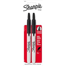 Sharpie Retractable Fine Point Permanent Markers, 2 Black Markers(32724PP)