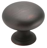 Amerock BP1950-ORB Solid Brass 1-1/4-Inch Diameter Knob, Oil Rubbed Bronze
