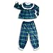 Bellepointe - Toddler Girls Long Sleeve Pajamas, Green, Navy