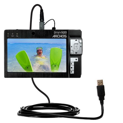 Classic Straight USB Cable for the Archos Gmini 500 with Power Hot Sync and Charge capabilities - uses Gomadic TipExchange Technology