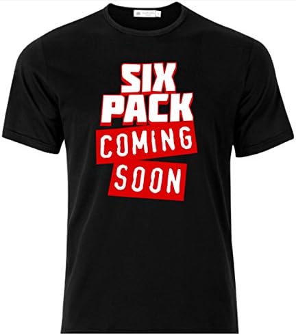 Six Pack Coming Soon T Shirt Super MMA Shop Black Size Large