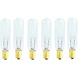 Pack of 6 Bulbs 15 Watt T6 Tubular 15T6 Light Bulb for Himalayan Salt Lamps, Fits E12 Socket, Candelabra Base