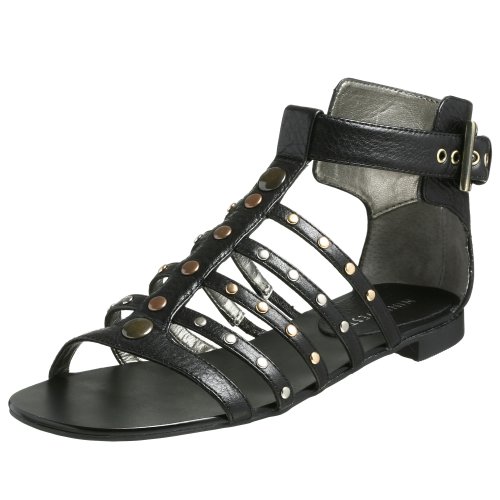 Nine West Women's Ruffian Gladiator Sandal,Black Fabric,10 M US