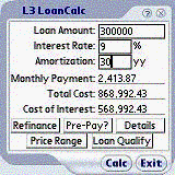 LoanCalc for Palm Hi-Res downloadable Software