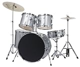 Bridgecraft 5 Pc Drum Set with Cymbals - Silver - B000F1LPGW