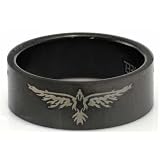 Blackline Bird Wings Design Stainless Steel Ring by BodyPUNKS (RBS-005), in 11.5 (US)