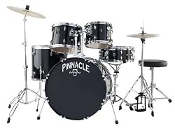 Ludwig Pinnacle Complete 5 piece Drumset by Ludwig, Gloss Black
