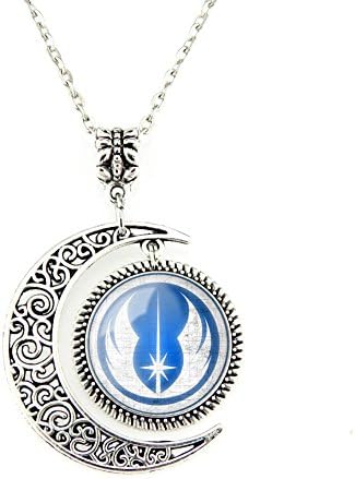Moon Pendant Star Wars Necklace Jedi Order Scratched Jewelry Blue Charm Jewelry Gifts