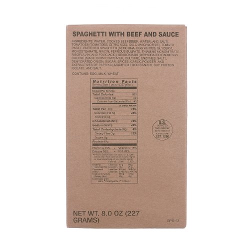 MRE Entree Spaghetti with Meat Sauce
