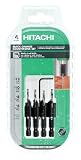 Hitachi 4-Piece Quick Change Power Groove Countersink Bit Set w/ #6, #8, #10, #12  1/4 Hex Shank - 728004