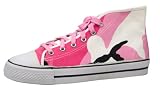 Pink Camouflage Hi-Top Canvas Sneakers 5599 Size 8