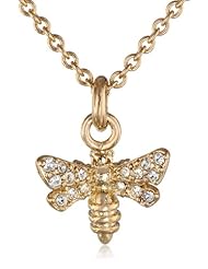 Fossil Bee Pendant Necklace, 18"