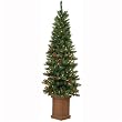 Pre-Lit Narrow Potted Tree - 6'