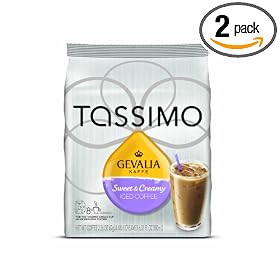 Gevalia Sweet & Creamy Iced Coffee, 16-Count T-Discs for Tassimo Coffeemakers (Pack of 2)