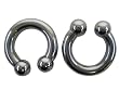 Classic Silver Steel Ball Horseshoe Earrings (4 Gauge) - Fashion Ear Plugs (1pc)