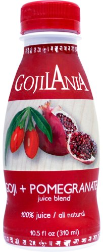GOJILANIA Goji + Pomegranate Juice Blend, 10.5 Ounce Bottles (Pack of 12)