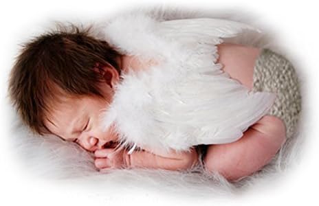 FashionWings (TM) White Feather Angel Wings & Halo for Newborn 0-6 Mo Babies by FashionWings