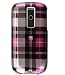 Pink Plaid Checker Snap on Hard Skin Cover Case for Htc Mytouch 3g Magic G2 + Belt Clip