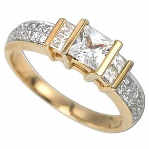 14Kt Yellow Gold Designer Style Diamond Engagement Ring, Semi-Mount Setting (Center stone is not included)