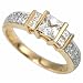 14Kt Yellow Gold Designer Style Diamond Engagement Ring, Semi-Mount Setting (Center stone is not included)