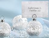 Kate Aspen 27023NA Snow Flurry Flocked Glass Ornament Place Card-Photo Holder -Set of 6- Case of 24 Sets thumbnail