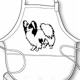 Black and White Papillon Dog Breed BBQ Apron