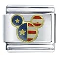 Usa Flag Micky Italian Charm Bracelet