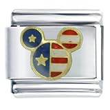 Usa Flag Micky Italian Charms Bracelet Link