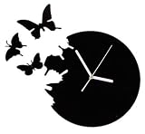 Horloge décorative, horloge pour la cuisine pour les enfants, pendule murale acrylique Couleur noir So-EUH51-Sch